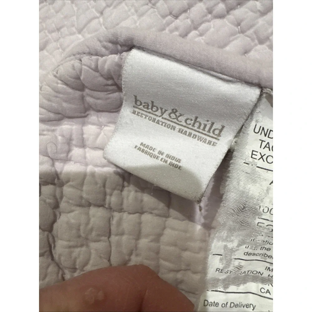 Restoration Hardware Baby Child 38 x 50 Lilac 100% Cotton Quilt Cover Throw Boho